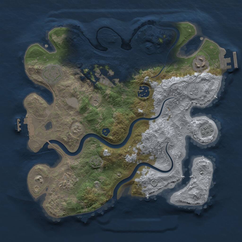 Rust Map: Procedural Map, Size: 3000, Seed: 1532020934, 12 Monuments