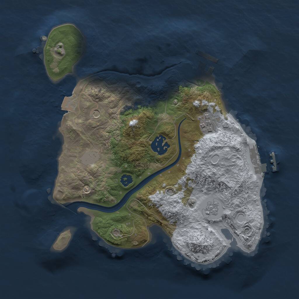 Rust Map: Procedural Map, Size: 2500, Seed: 451224, 7 Monuments