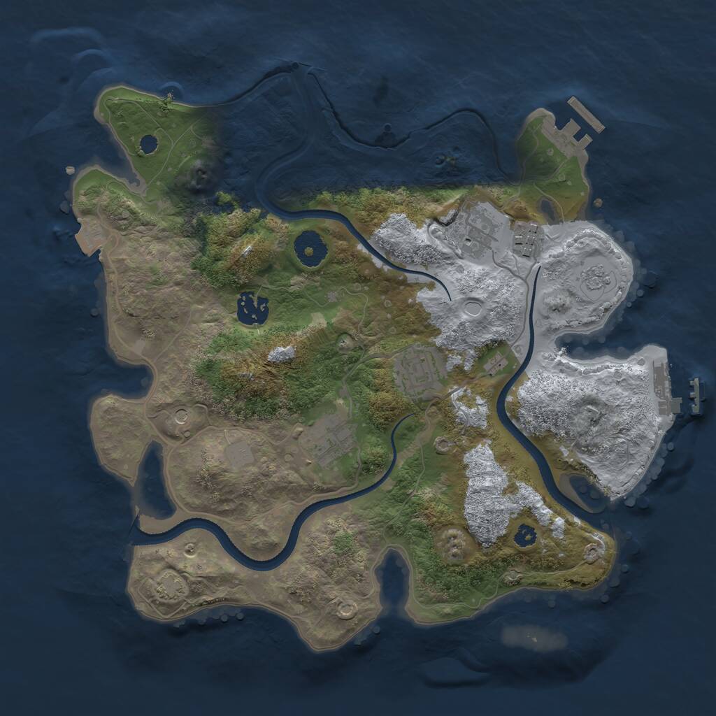 Rust Map: Procedural Map, Size: 3200, Seed: 62473294, 11 Monuments