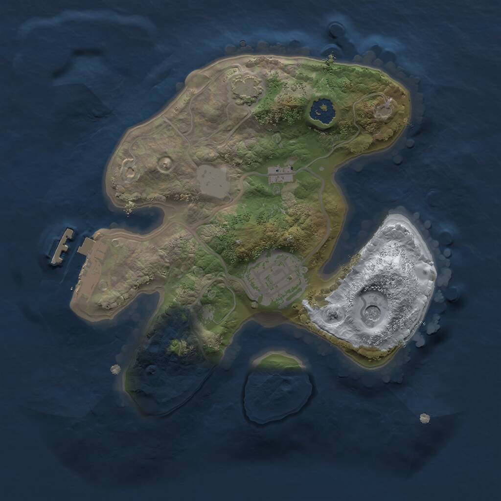 Rust Map: Procedural Map, Size: 2000, Seed: 345358, 5 Monuments