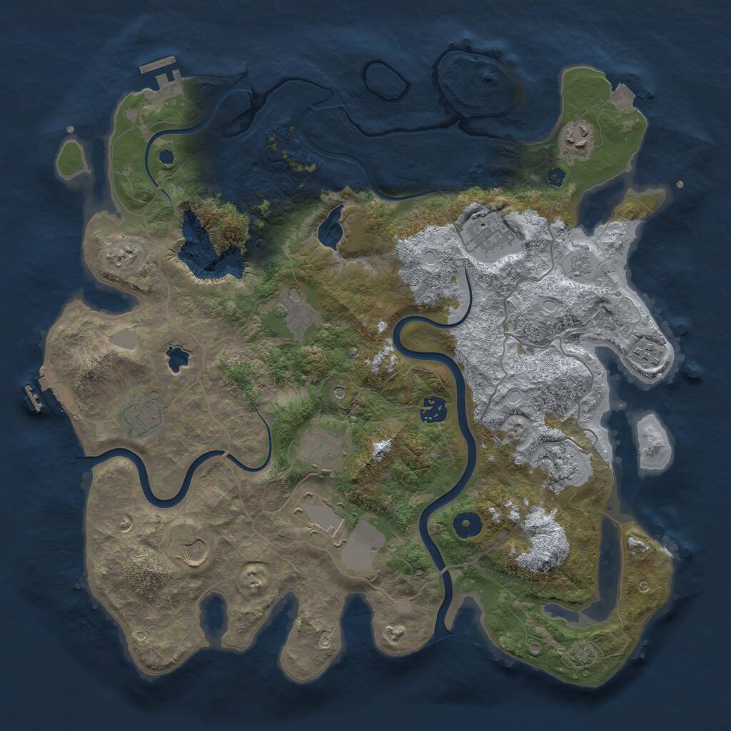 Rust Map: Procedural Map, Size: 4000, Seed: 922108820, 16 Monuments