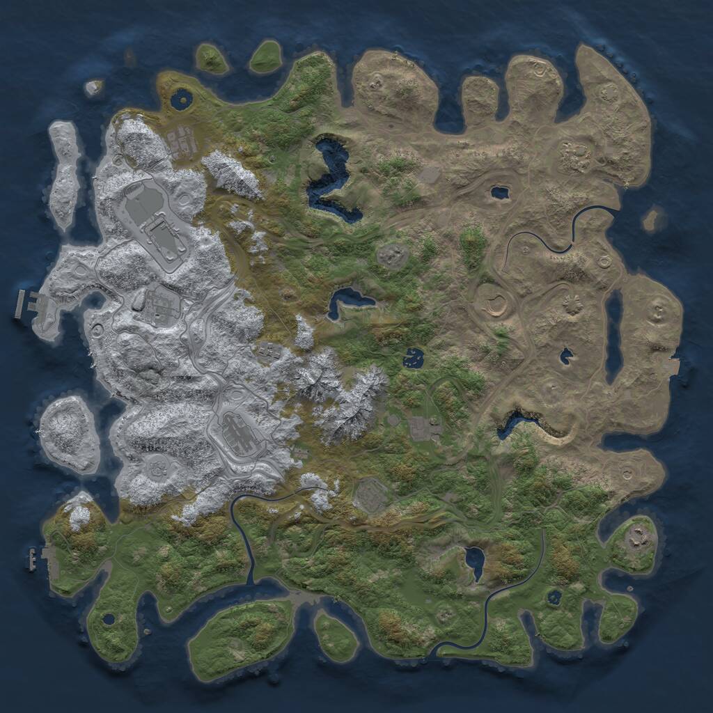 Rust Map: Procedural Map, Size: 5000, Seed: 1566088844, 17 Monuments