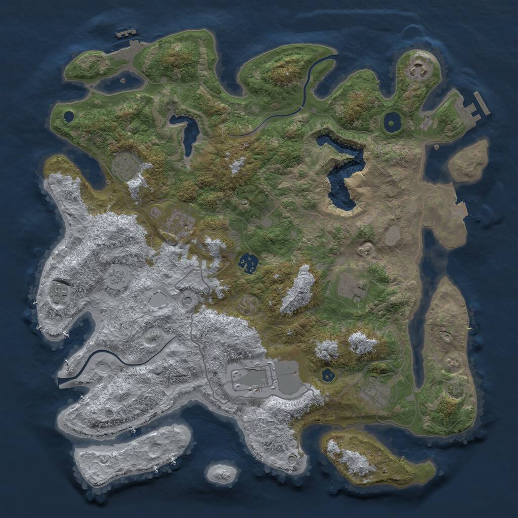 Rust Map: Procedural Map, Size: 4000, Seed: 301354810, 14 Monuments