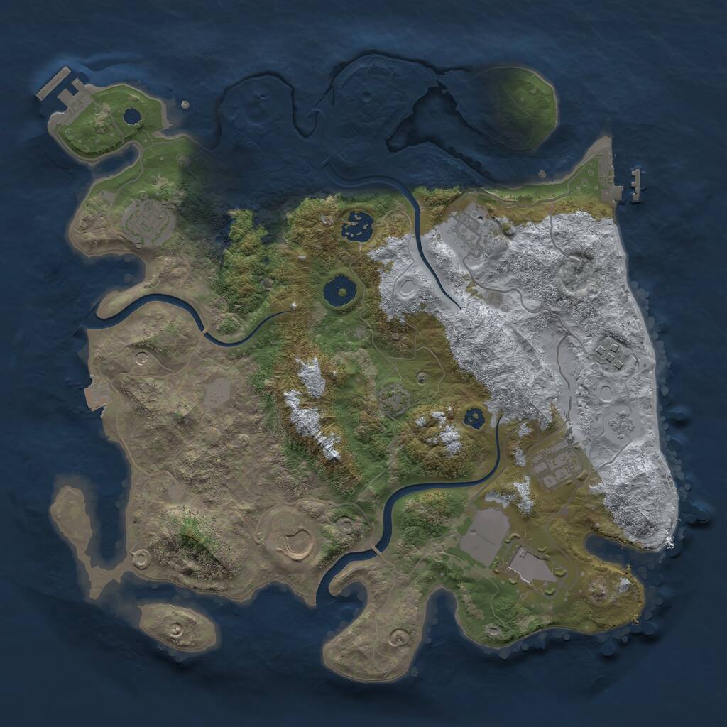Rust Map: Procedural Map, Size: 3500, Seed: 792886923, 13 Monuments