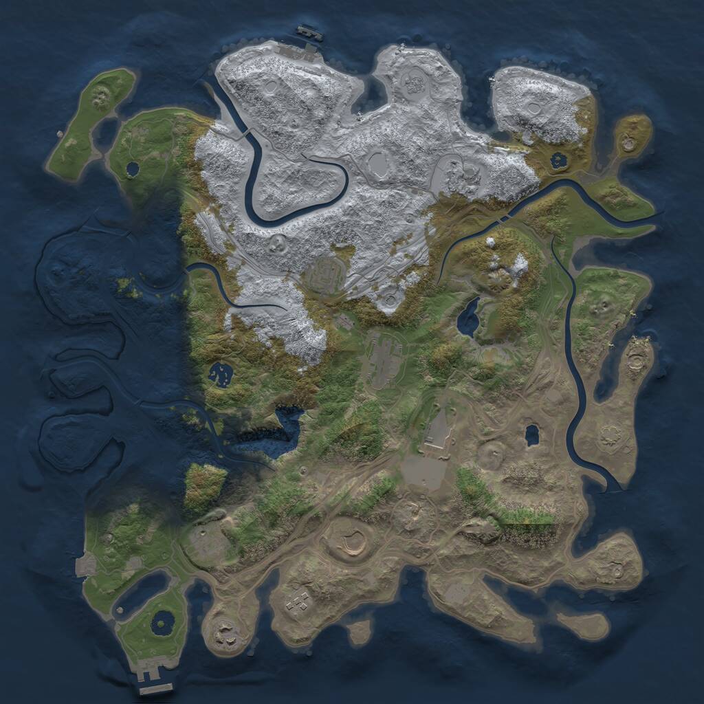 Rust Map: Procedural Map, Size: 4300, Seed: 177746185, 15 Monuments