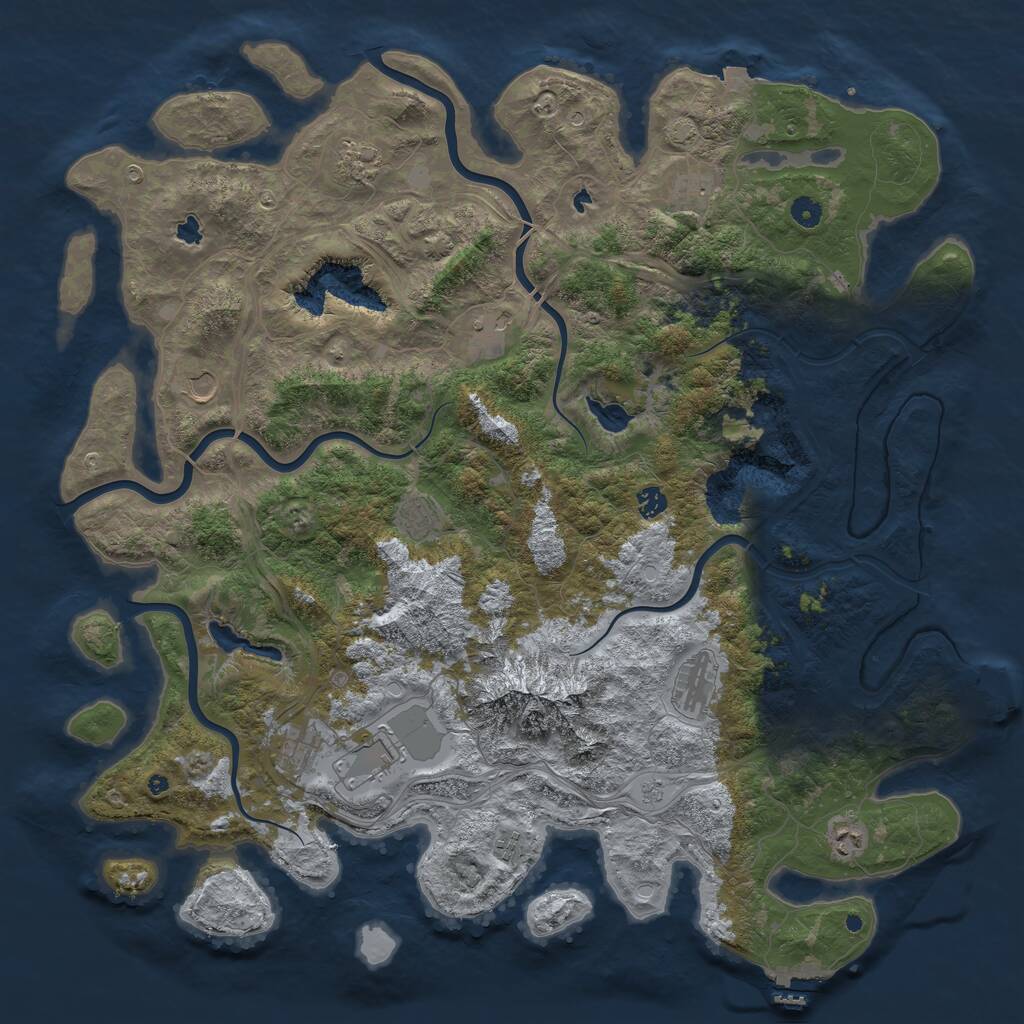 Rust Map: Procedural Map, Size: 5000, Seed: 1189, 17 Monuments