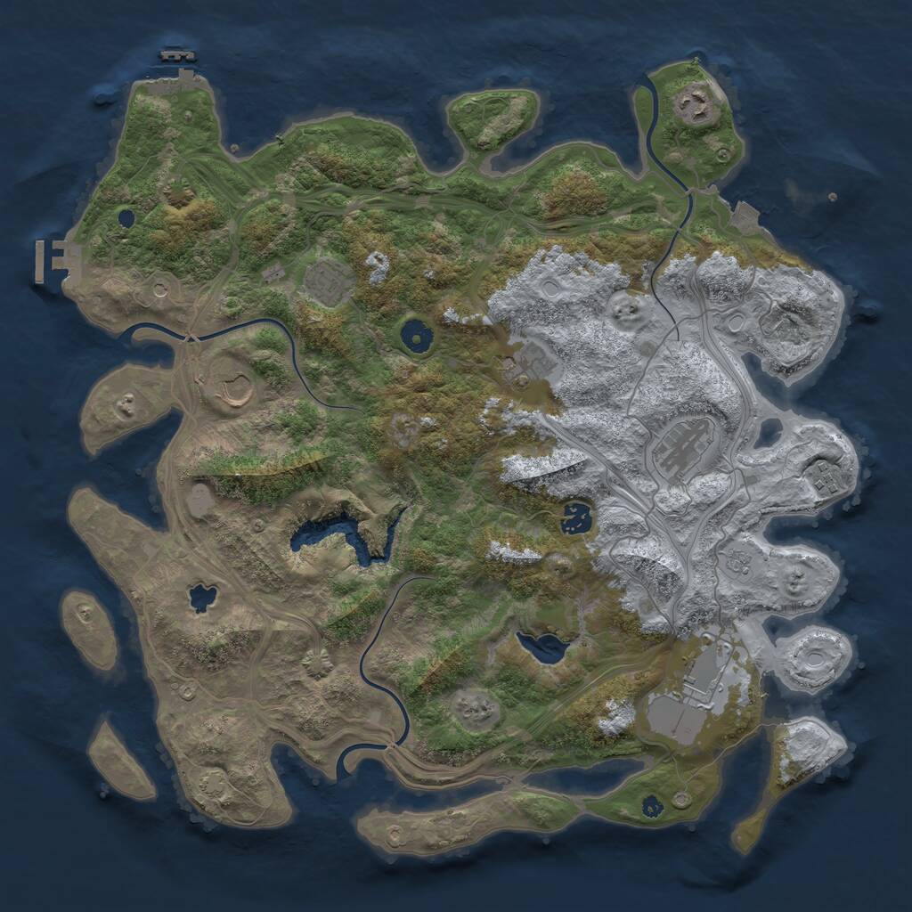 Rust Map: Procedural Map, Size: 4250, Seed: 157377239, 14 Monuments