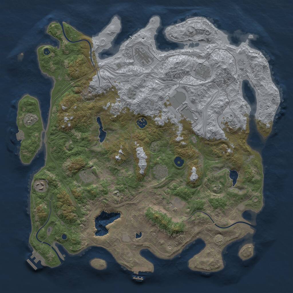 Rust Map: Procedural Map, Size: 4500, Seed: 797737, 16 Monuments