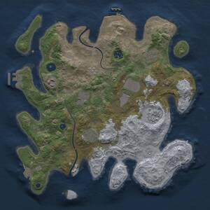 Thumbnail Rust Map: Procedural Map, Size: 3500, Seed: 135792468, 14 Monuments