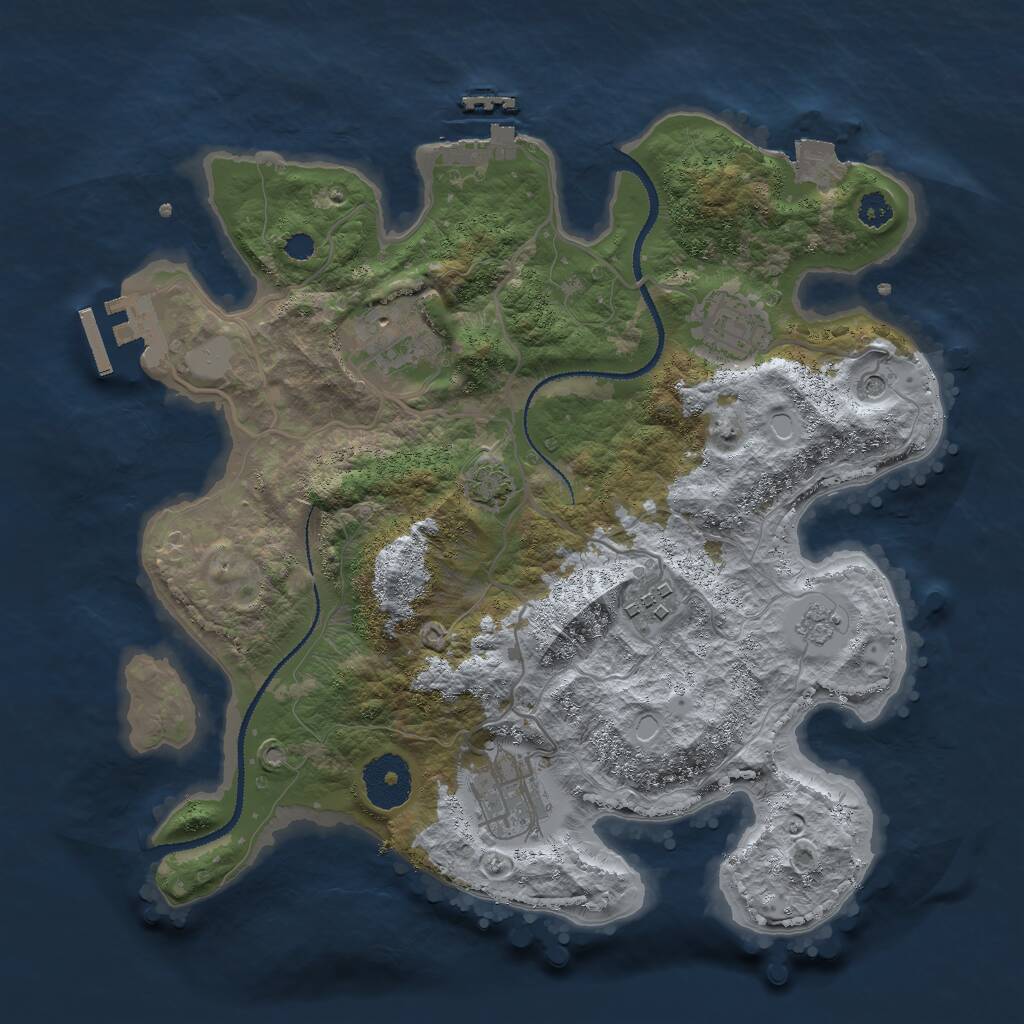 Rust Map: Procedural Map, Size: 3000, Seed: 334180950, 10 Monuments