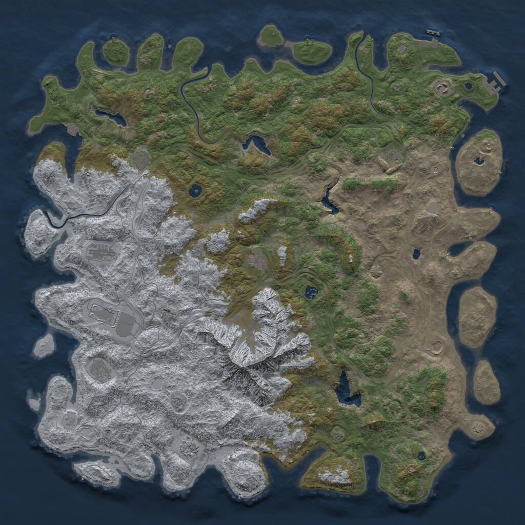 Rust Map: Procedural Map, Size: 6000, Seed: 403197774, 17 Monuments
