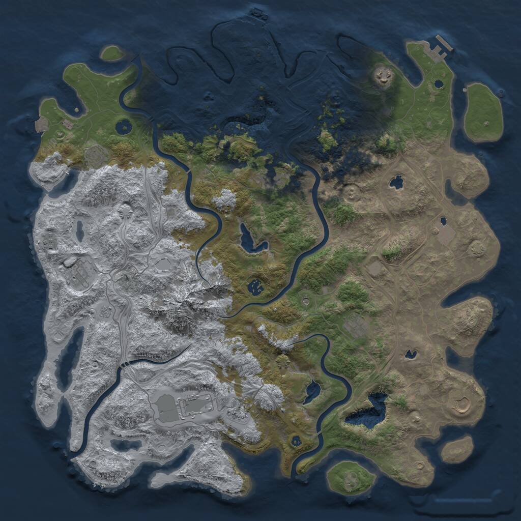 Rust Map: Procedural Map, Size: 5000, Seed: 29548, 17 Monuments