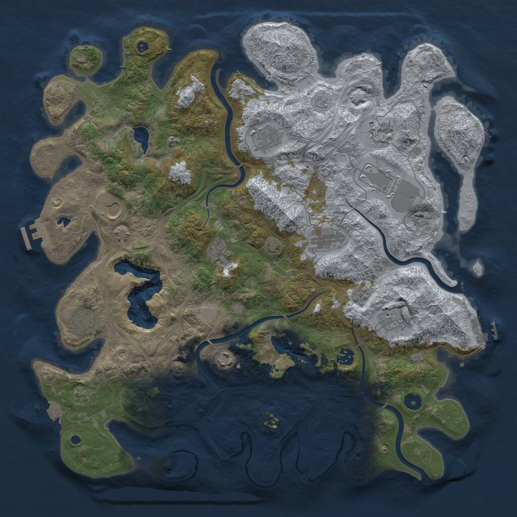 Rust Map: Procedural Map, Size: 4500, Seed: 15718, 17 Monuments
