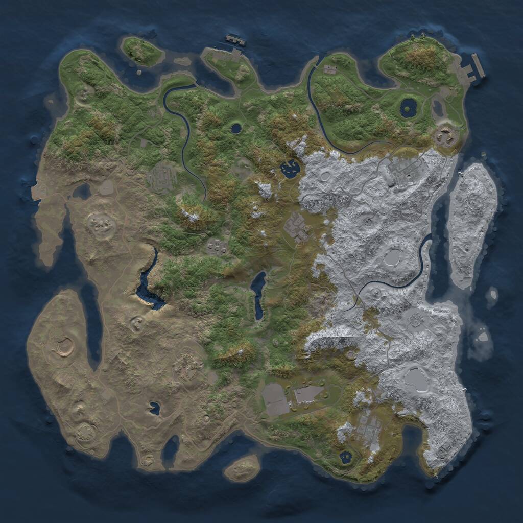 Rust Map: Procedural Map, Size: 4200, Seed: 1300328586, 16 Monuments
