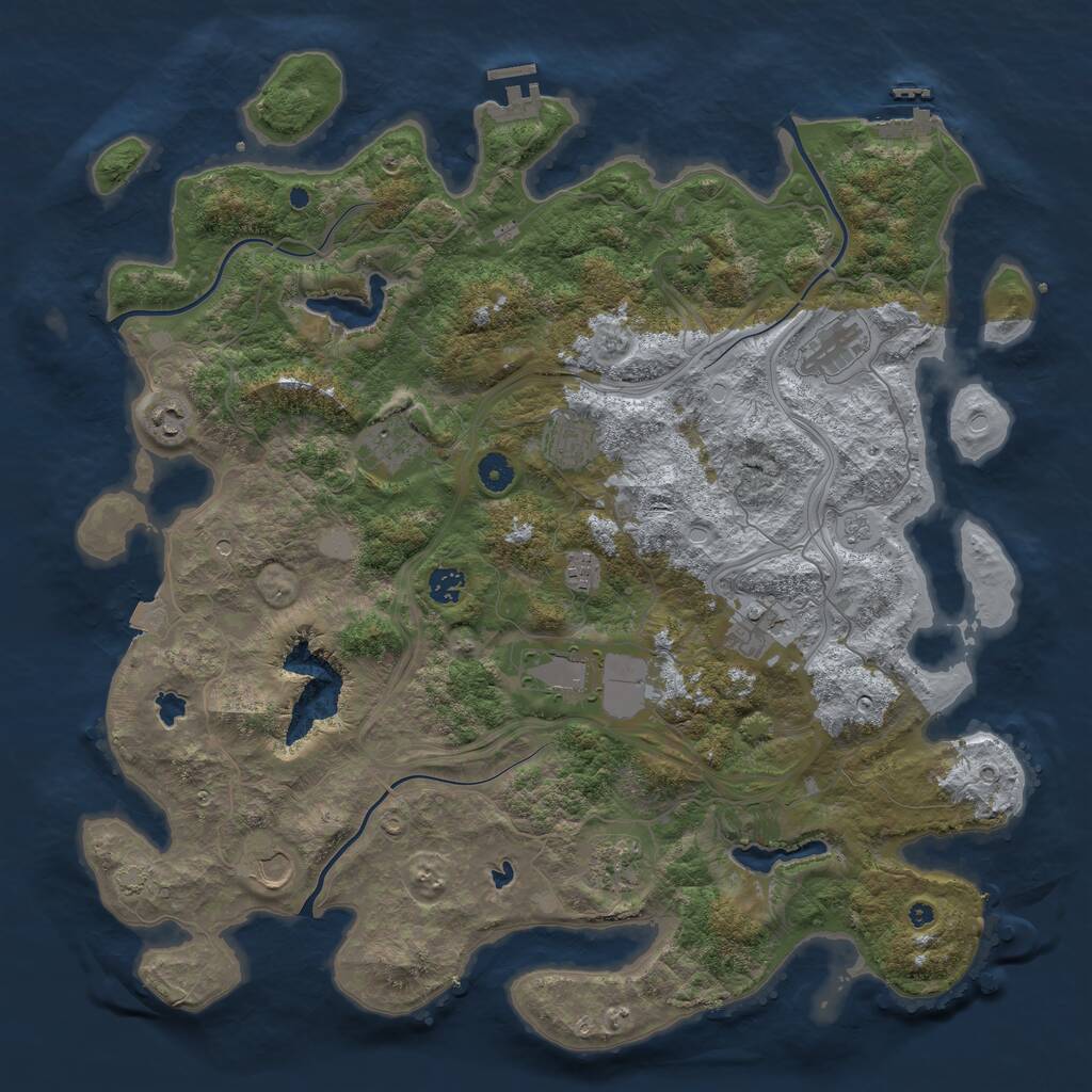 Rust Map: Procedural Map, Size: 4500, Seed: 1849589822, 16 Monuments