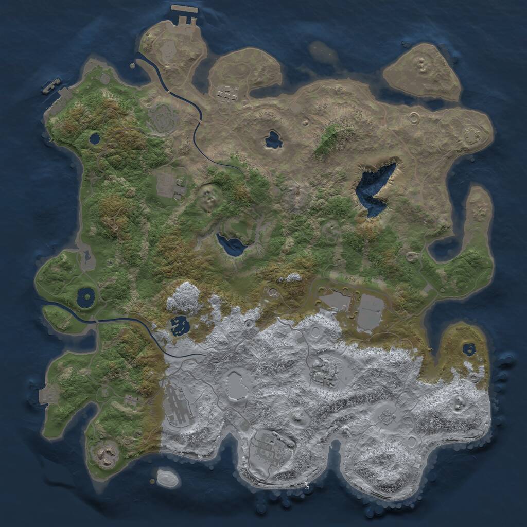 Rust Map: Procedural Map, Size: 4000, Seed: 267561480, 15 Monuments