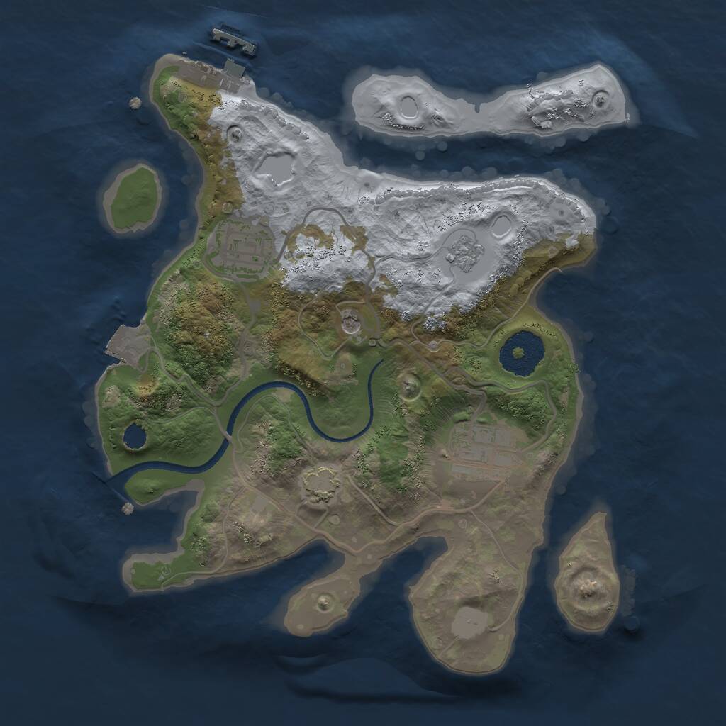Rust Map: Procedural Map, Size: 2500, Seed: 497643879, 7 Monuments