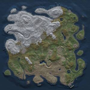Thumbnail Rust Map: Procedural Map, Size: 4250, Seed: 734324101, 14 Monuments