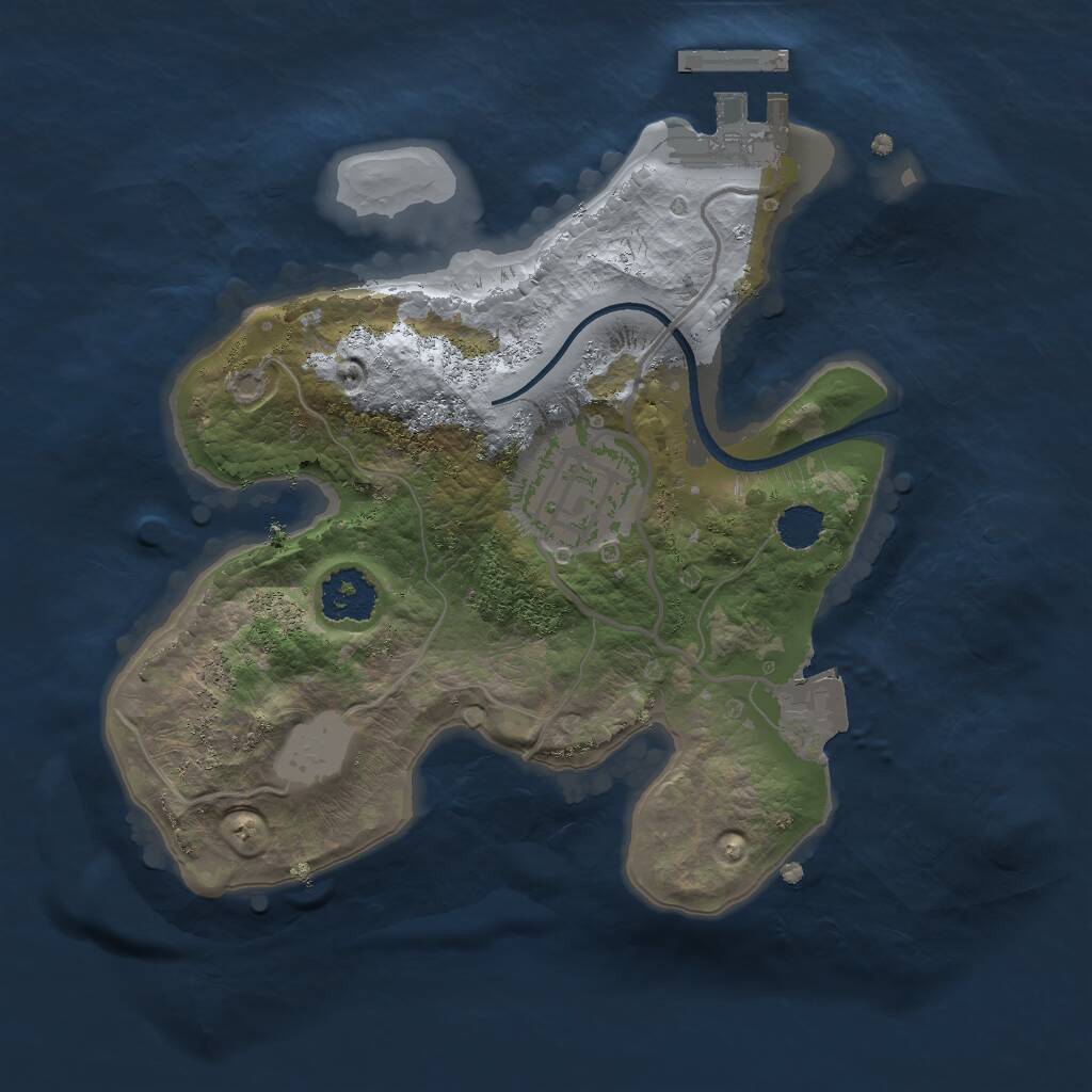 Rust Map: Procedural Map, Size: 2000, Seed: 355250324, 3 Monuments