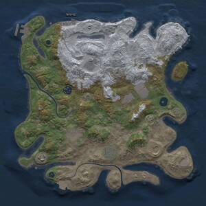Thumbnail Rust Map: Procedural Map, Size: 3500, Seed: 911882107, 13 Monuments