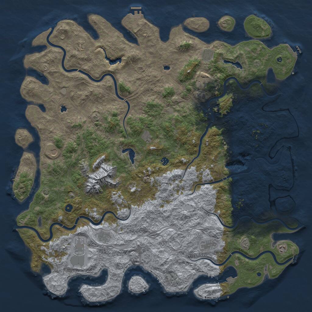 Rust Map: Procedural Map, Size: 6000, Seed: 1073741823, 17 Monuments
