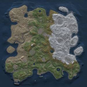 Thumbnail Rust Map: Procedural Map, Size: 3800, Seed: 1296009739, 17 Monuments