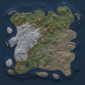 Thumbnail Rust Map: Procedural Map, Size: 3700, Seed: 740550787, 15 Monuments