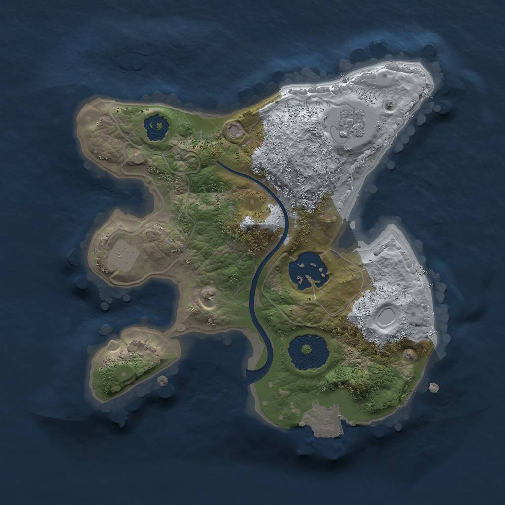 Rust Map: Procedural Map, Size: 2000, Seed: 1375461231, 3 Monuments