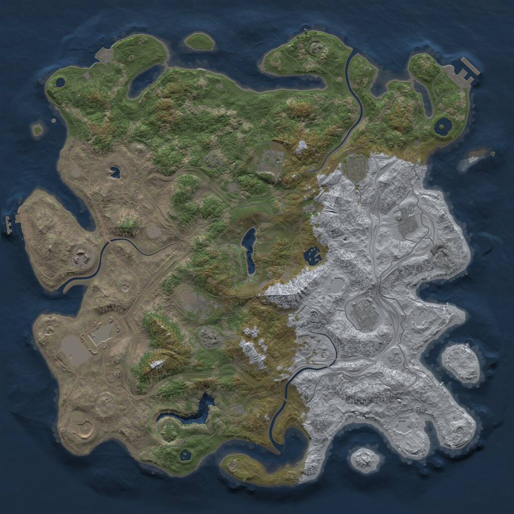 Rust Map: Procedural Map, Size: 4400, Seed: 125955859, 15 Monuments