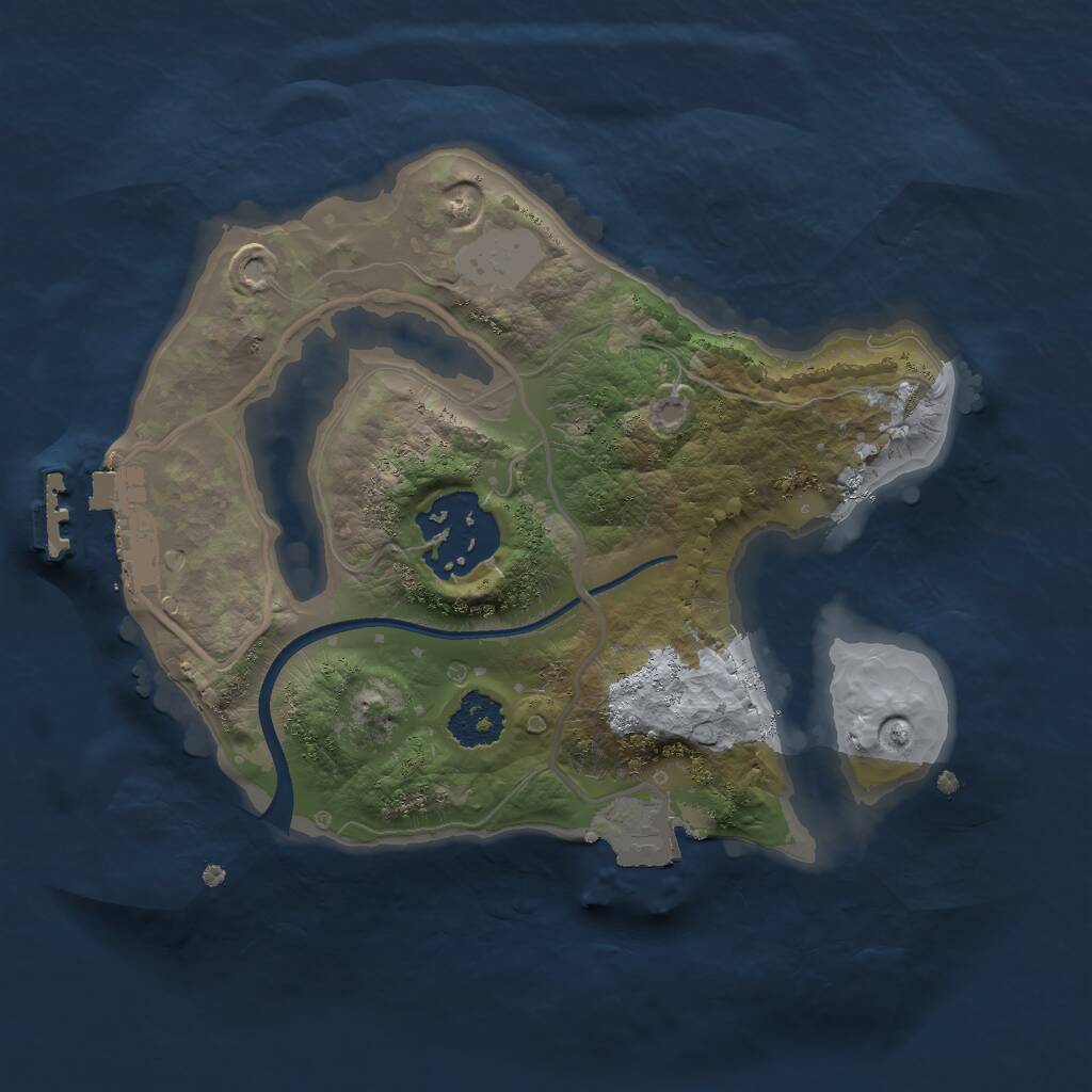 Rust Map: Procedural Map, Size: 2000, Seed: 1582195026, 3 Monuments