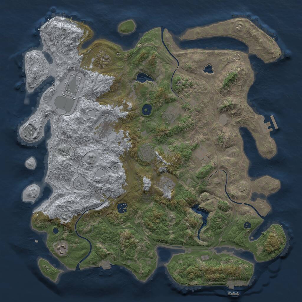 Rust Map: Procedural Map, Size: 4250, Seed: 1781594124, 16 Monuments