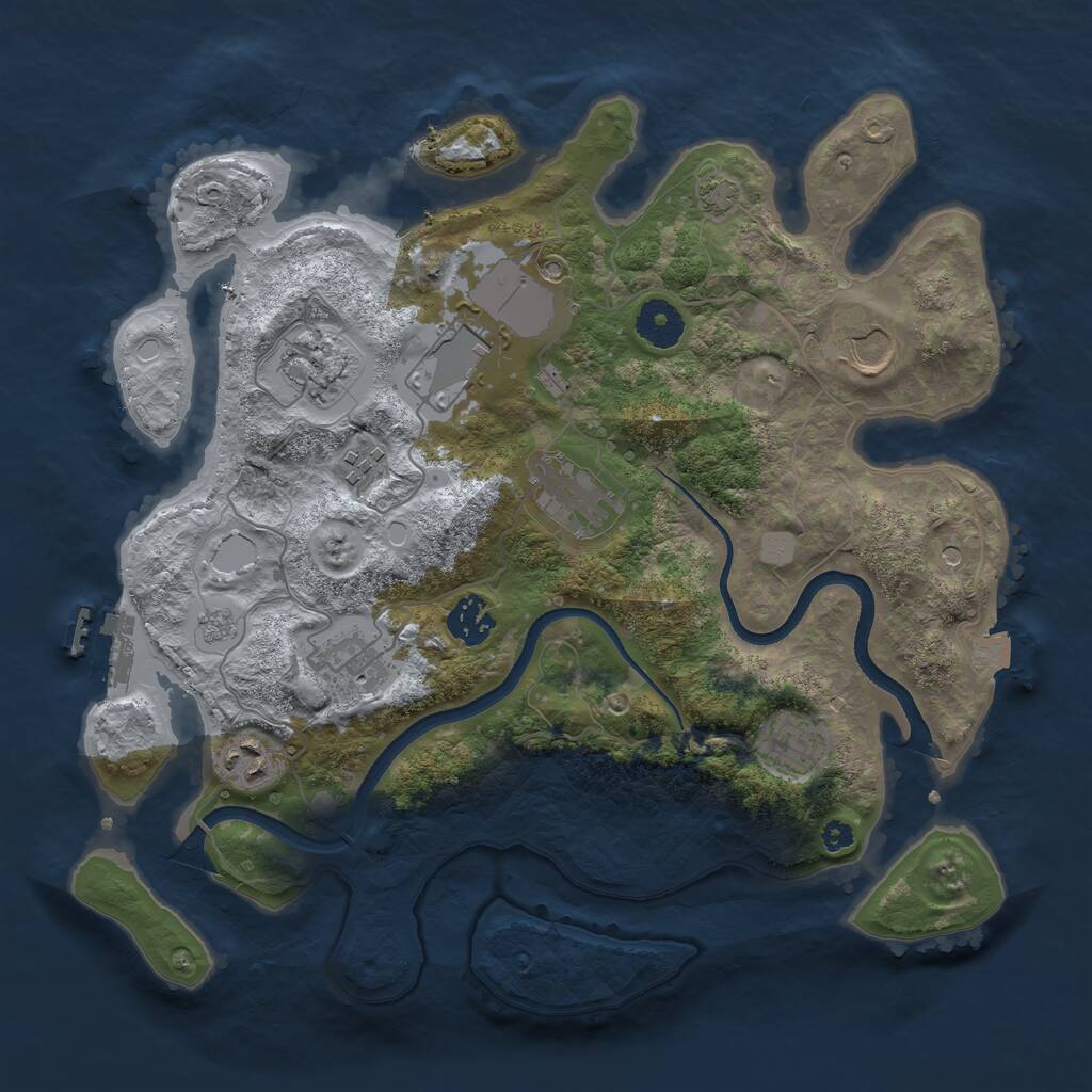 Rust Map: Procedural Map, Size: 3500, Seed: 87563234, 14 Monuments