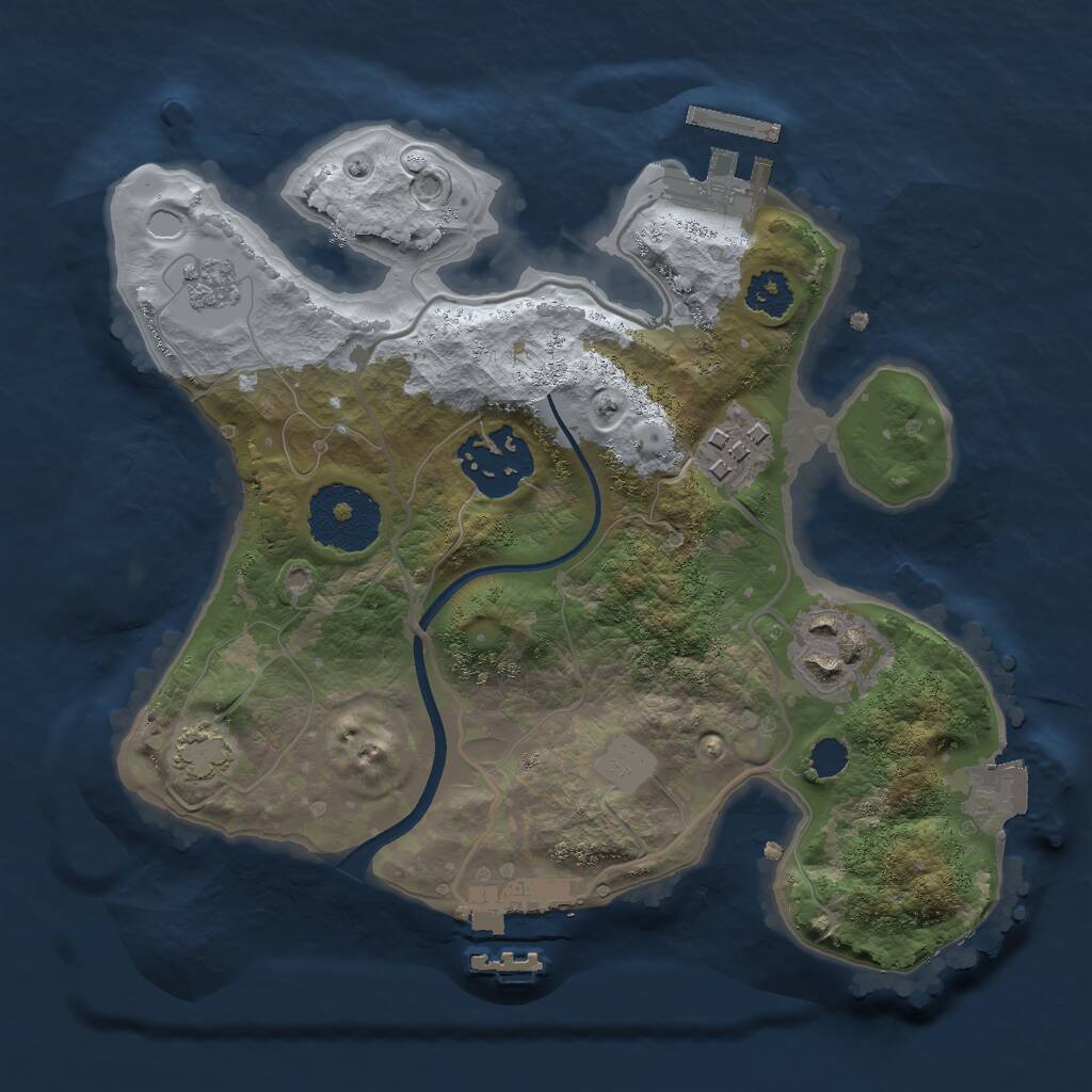 Rust Map: Procedural Map, Size: 2350, Seed: 1399665714, 8 Monuments