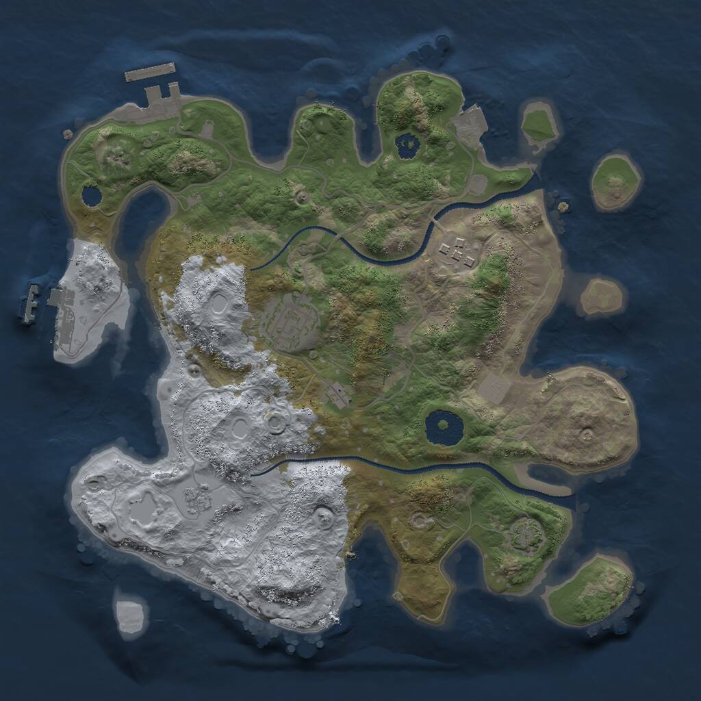 Rust Map: Procedural Map, Size: 2800, Seed: 723418, 7 Monuments