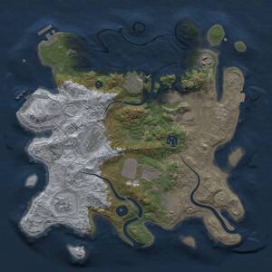 Thumbnail Rust Map: Procedural Map, Size: 3500, Seed: 756449, 15 Monuments