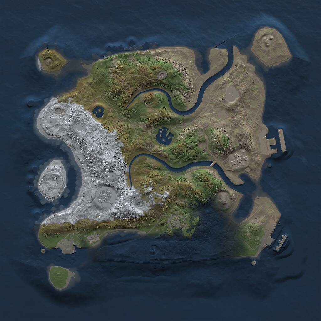 Rust Map: Procedural Map, Size: 2800, Seed: 434573368, 8 Monuments