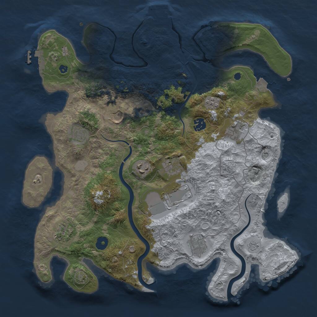 Rust Map: Procedural Map, Size: 3700, Seed: 1746302891, 16 Monuments
