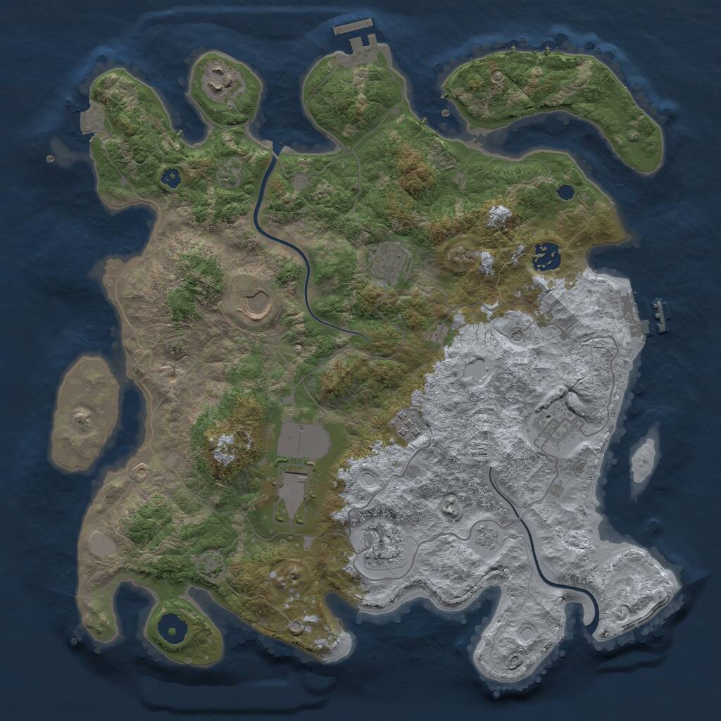 Rust Map: Procedural Map, Size: 3700, Seed: 1746302891, 14 Monuments