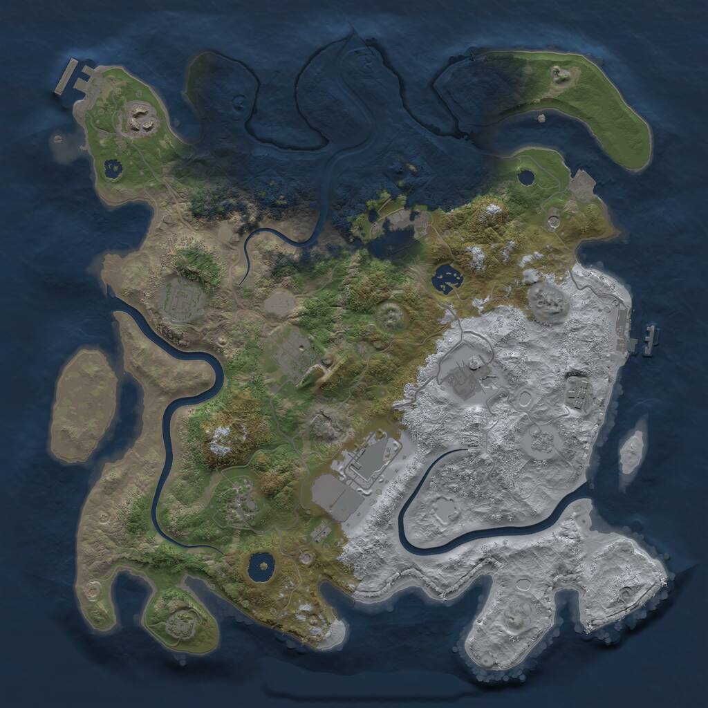 Rust Map: Procedural Map, Size: 3700, Seed: 1746302891, 15 Monuments