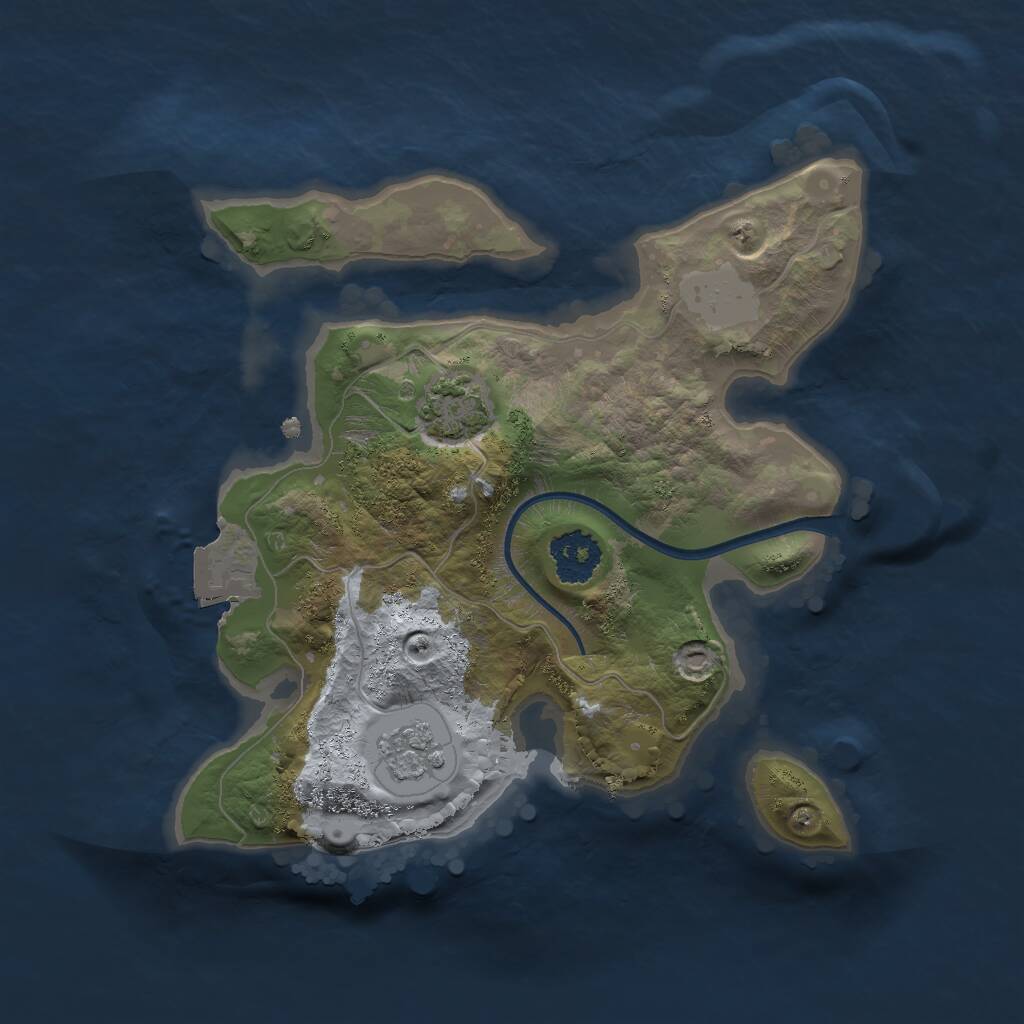 Rust Map: Procedural Map, Size: 2000, Seed: 1848639101, 3 Monuments