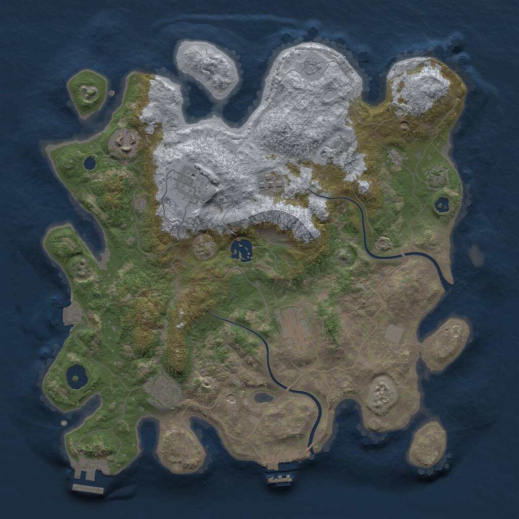Rust Map: Procedural Map, Size: 3400, Seed: 777874887, 13 Monuments