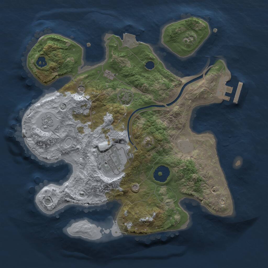 Rust Map: Procedural Map, Size: 2500, Seed: 1482334068, 6 Monuments