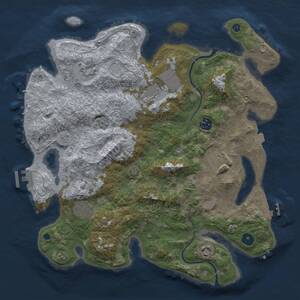 Thumbnail Rust Map: Procedural Map, Size: 3700, Seed: 851418582, 13 Monuments