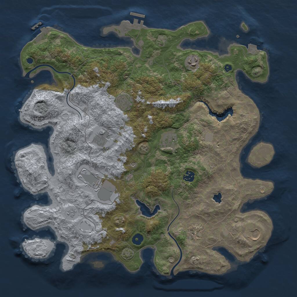 Rust Map: Procedural Map, Size: 4000, Seed: 6944424, 15 Monuments