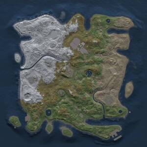Thumbnail Rust Map: Procedural Map, Size: 3500, Seed: 875632341, 10 Monuments