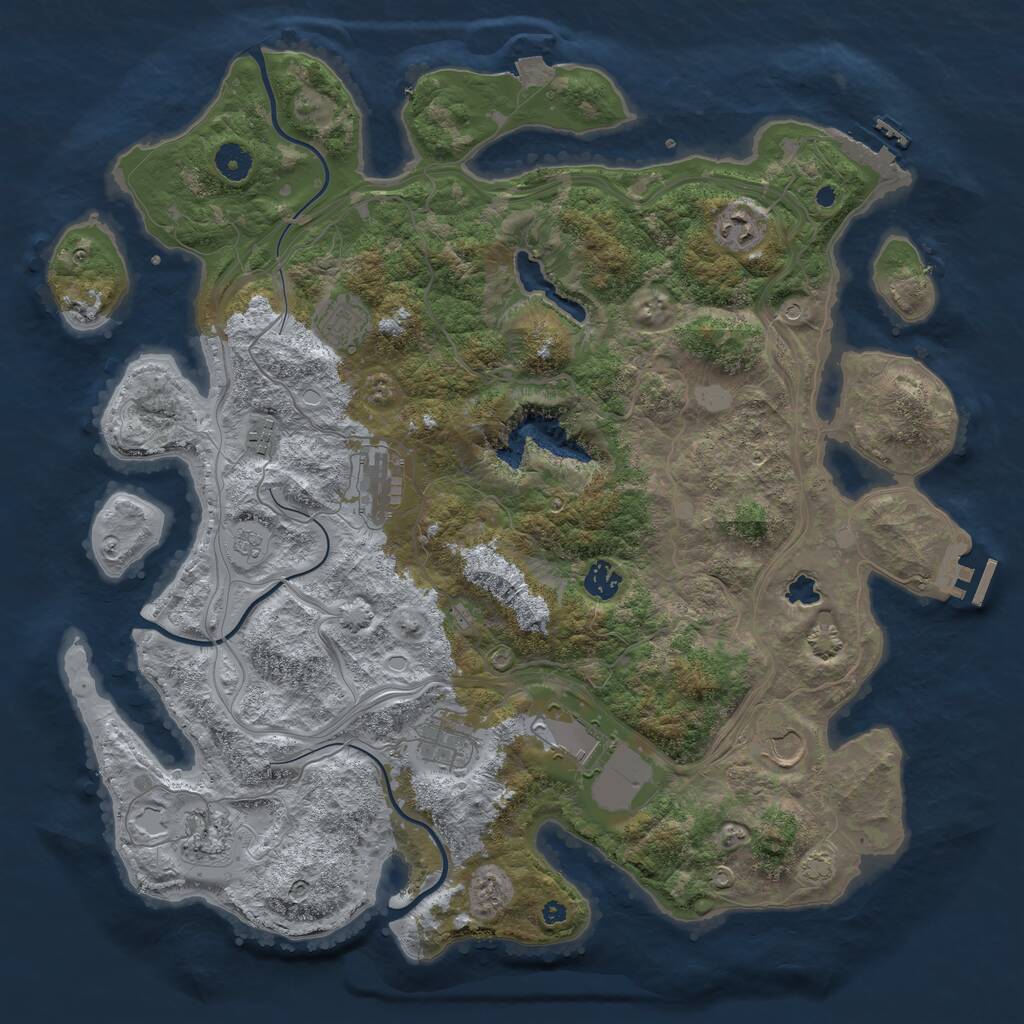 Rust Map: Procedural Map, Size: 4250, Seed: 668373648, 15 Monuments