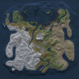 Thumbnail Rust Map: Procedural Map, Size: 3750, Seed: 335844279, 16 Monuments