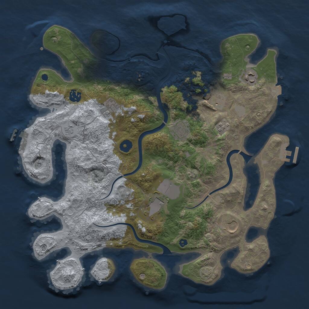 Rust Map: Procedural Map, Size: 3750, Seed: 35765, 14 Monuments