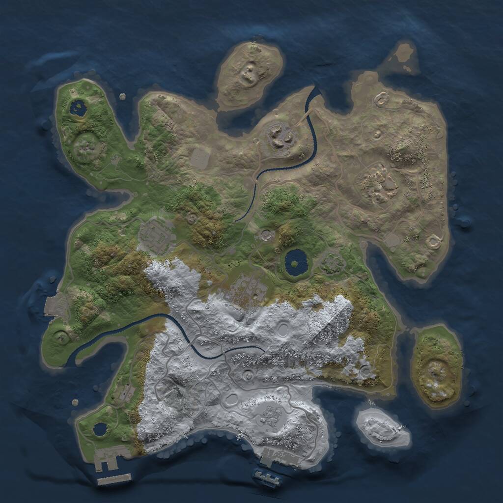 Rust Map: Procedural Map, Size: 3000, Seed: 8417692, 10 Monuments