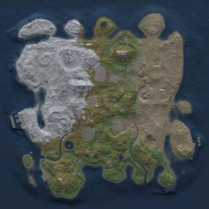 Thumbnail Rust Map: Procedural Map, Size: 3500, Seed: 585830740, 13 Monuments